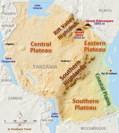 Geografie Tansania Karte